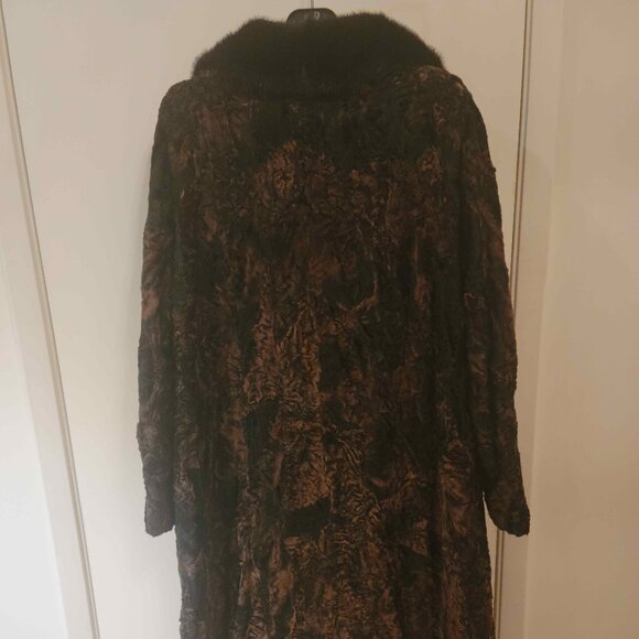VINTAGE RARE BLACK & BROWN PERSIAN LAMB COAT EILERS MASTER FURRIERS OF DAKOTAS - Picture 2 of 5